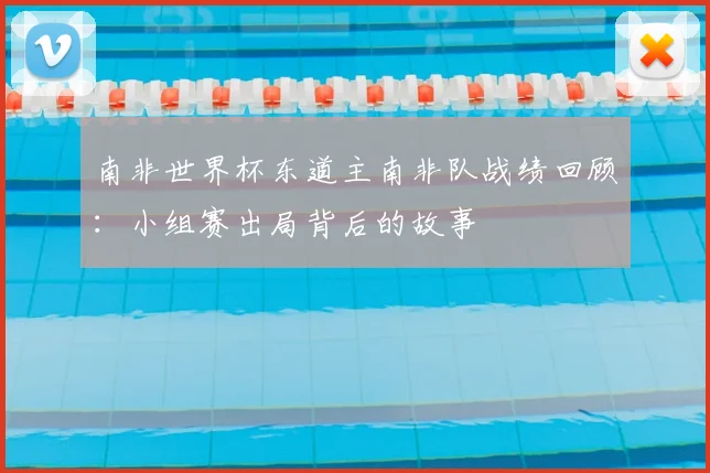 南非世界杯东道主南非队战绩回顾：小组赛出局背后的故事